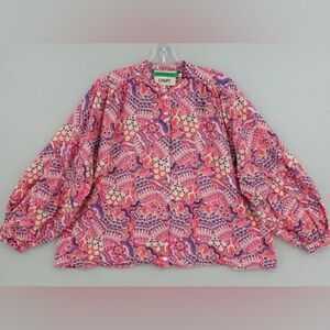 Chufy Bunnie Blouse Jam Pink Floral Print 3/4 Puff Sleeve Gone Jammin Boxy